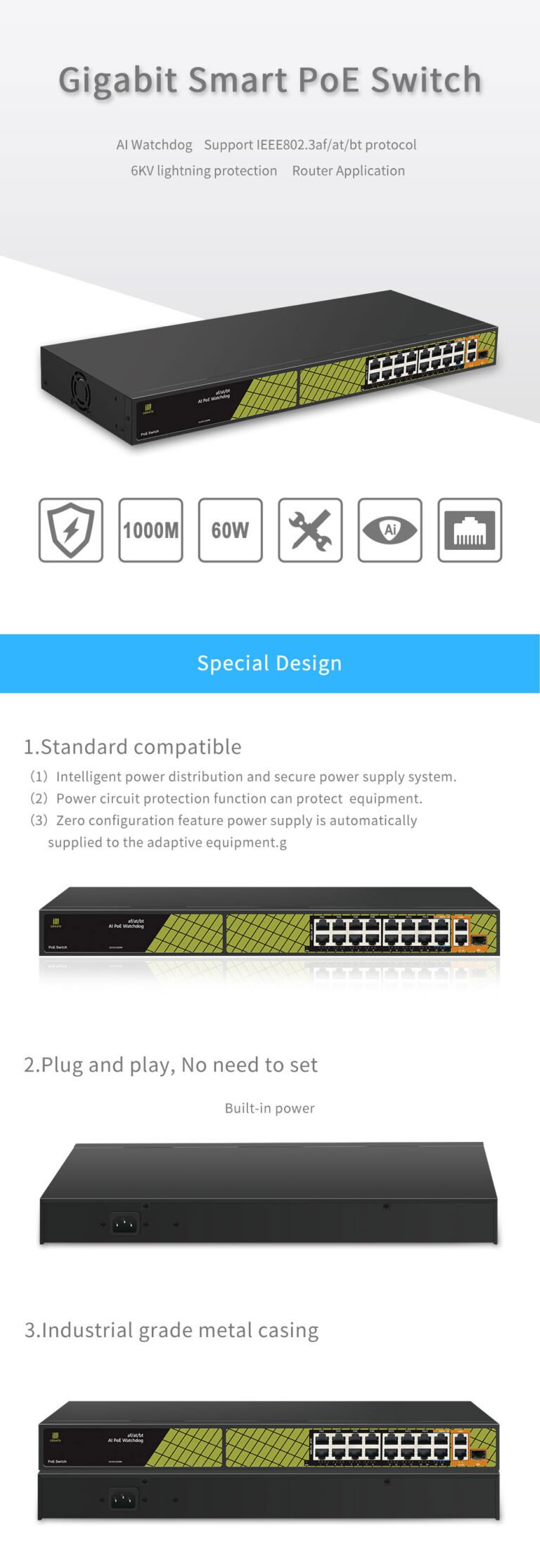 GNT-P4813V6 Genata FE&GE Hybrid PoE Switch